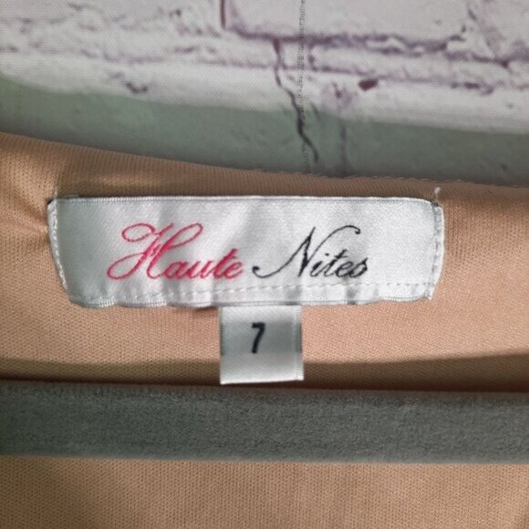 Haute Nites Metallic Orange Brown Sheer Maxi Dress - Picture 7 of 14